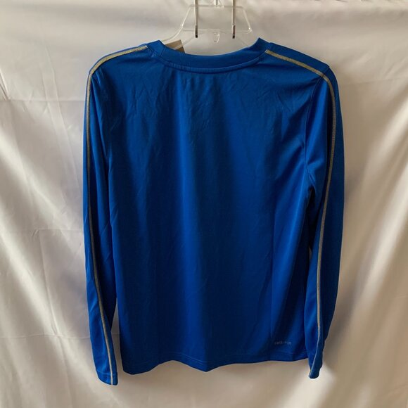 NIKE Dri-Fit Mesh Long Sleeve Top in Navy Sz MEDIUM - Picture 2 of 3